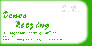 denes metzing business card